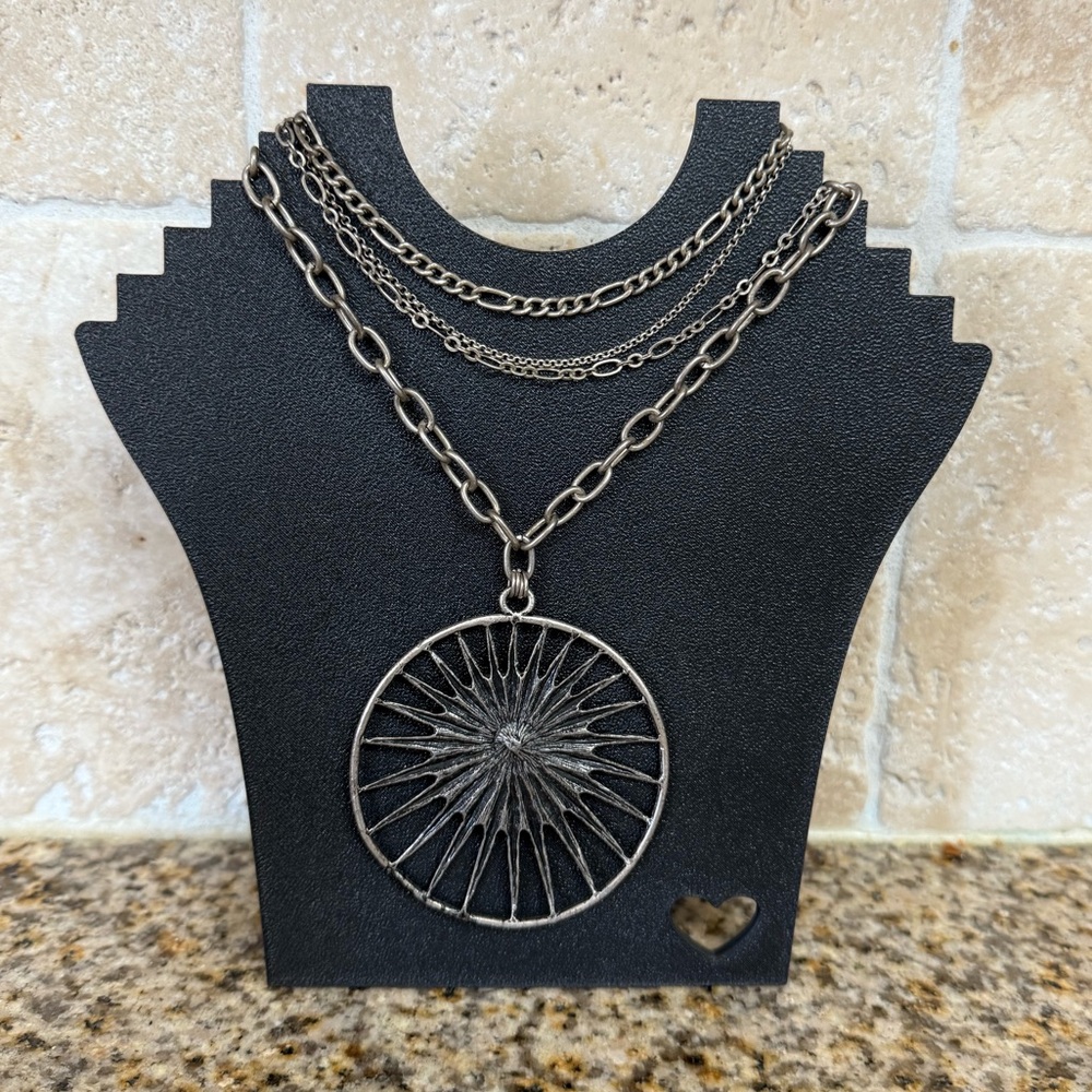 Multilayered Wheel Boho Statement Necklace